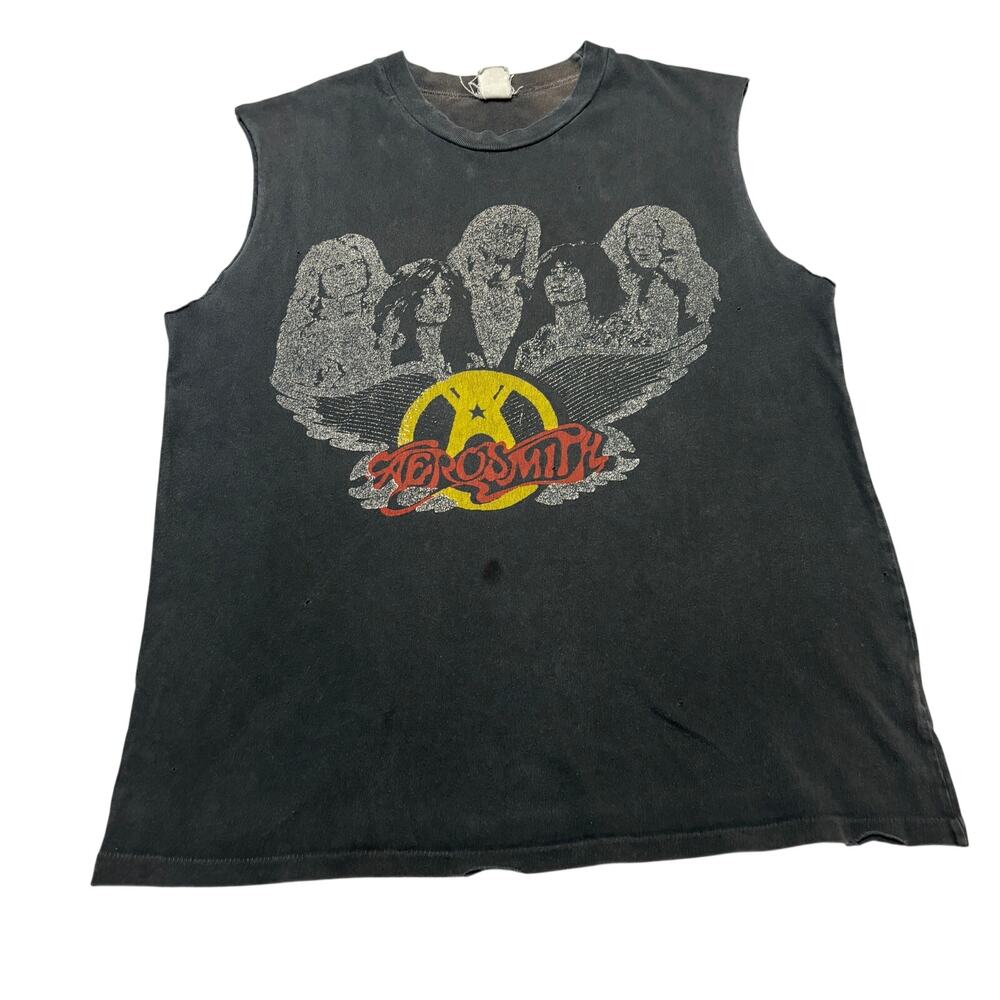 Madeworn Aerosmith Faded Muscle Tank Tee Men's Medium Grunge Punk Vintage
